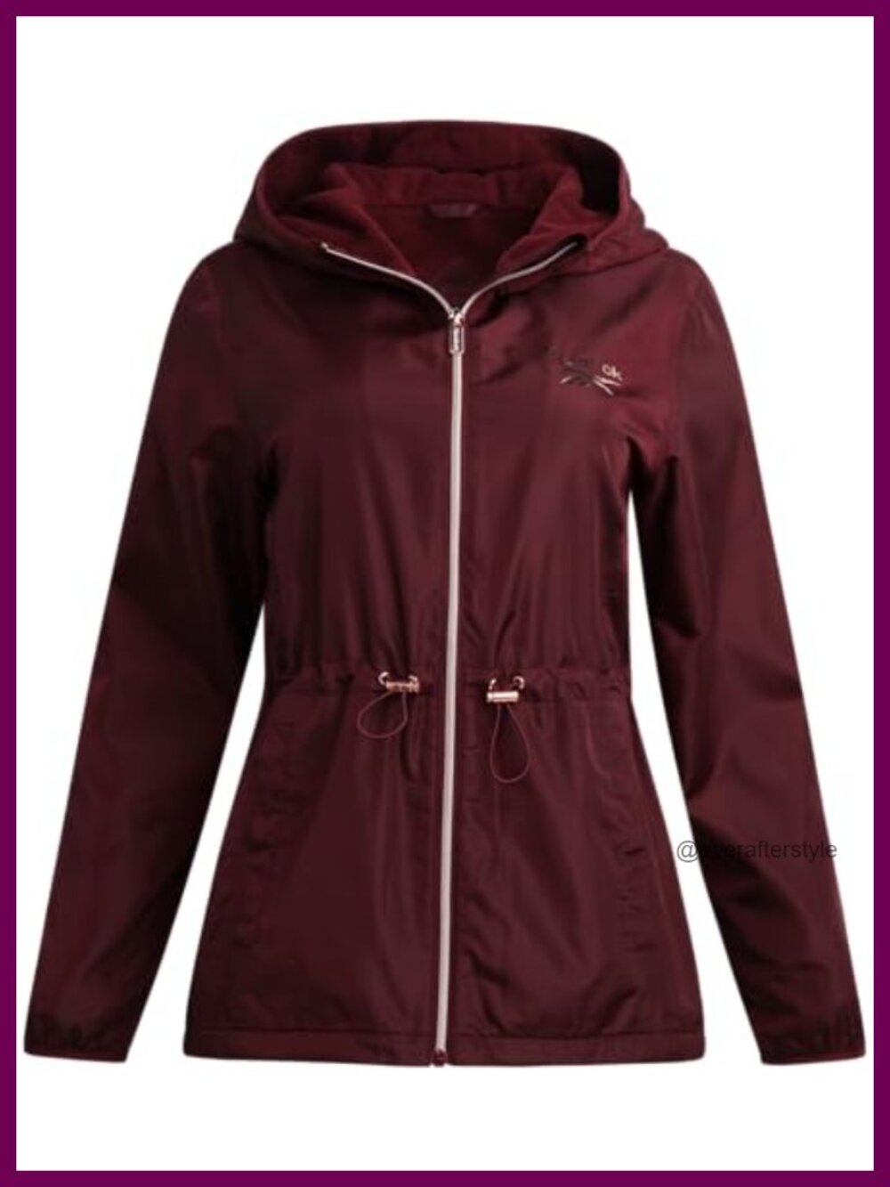 Reebok Women's Polar Fleece Lined Windbreaker Jacket with Hood